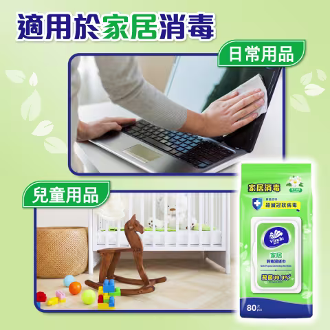 [原箱6包]家居消毒濕紙巾80片裝 (淡花清香)